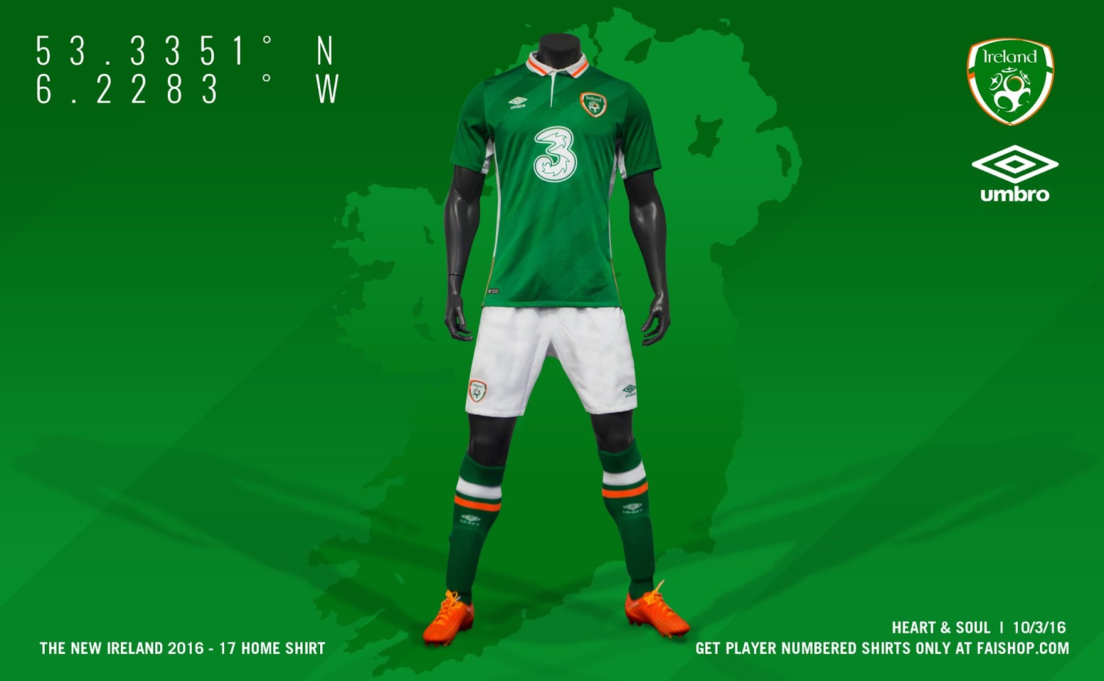 Ireland football deals kit euro 2016